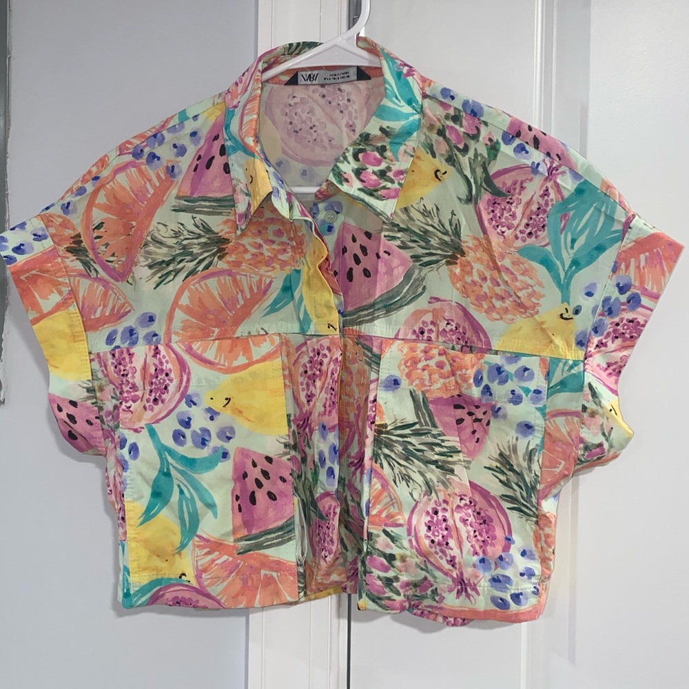 Button Up Crop Top